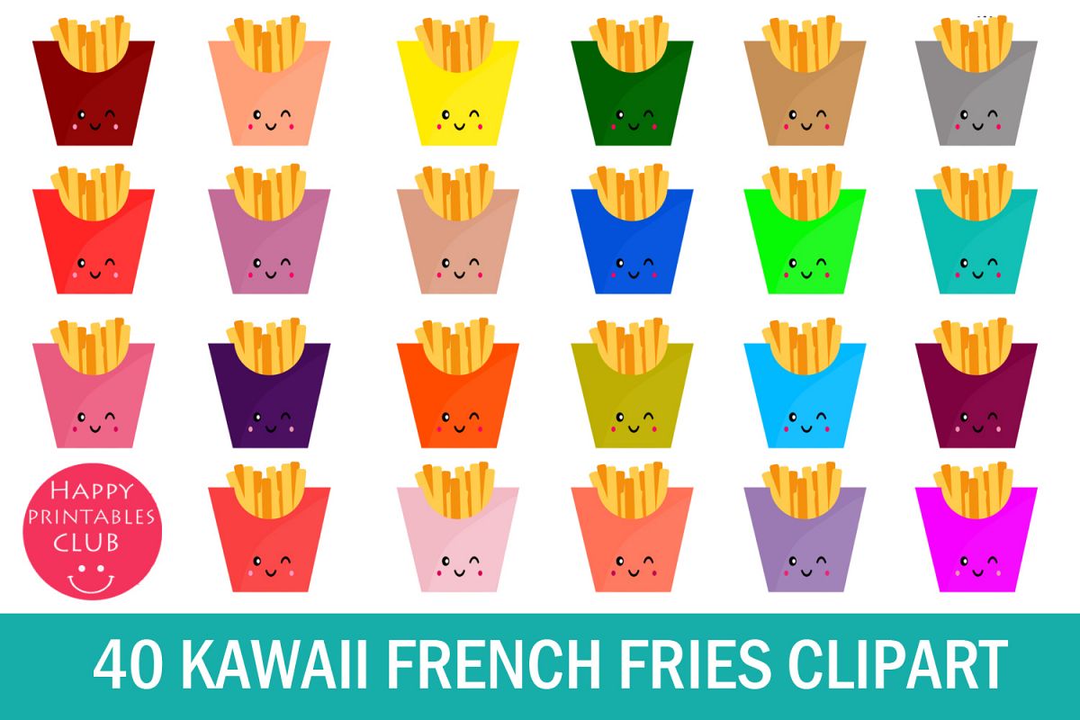 40 Kawaii French Fries Clipart- French Fries Clipart Images example image 1