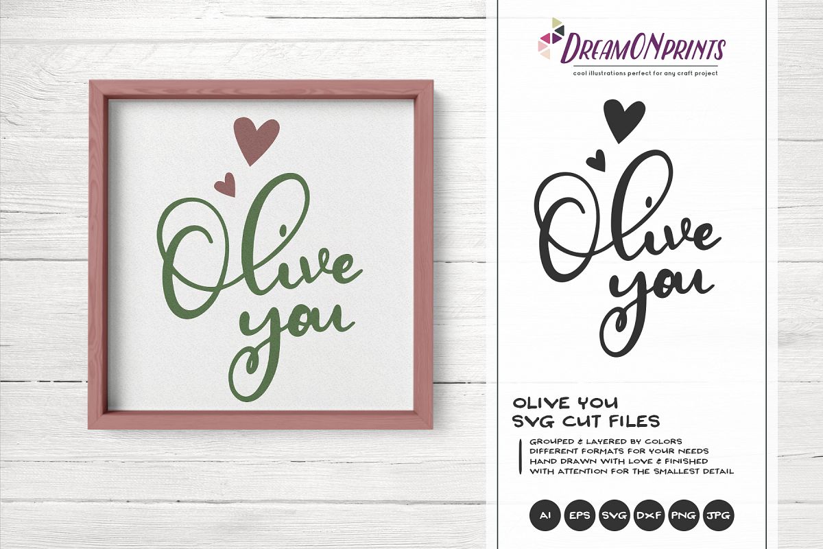 Olive You | Kitchen Sign SVG | I Love You example image 1