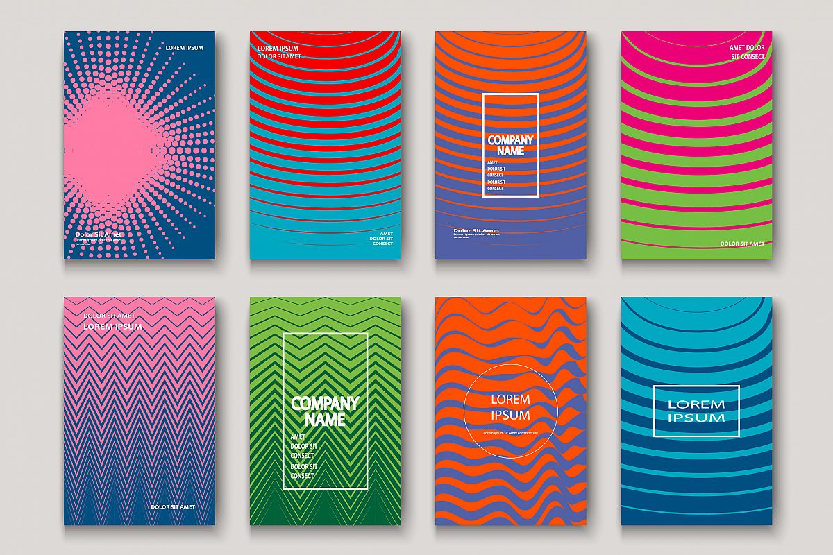 Minimalist modern cover design. Dynamic colorful halftone example image 1