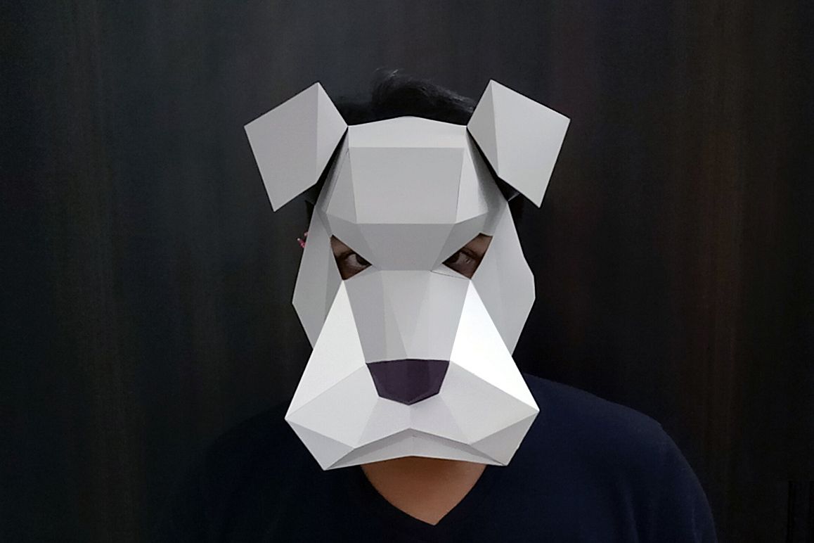 DIY Schnauzer Mask - 3d papercraft example image 1