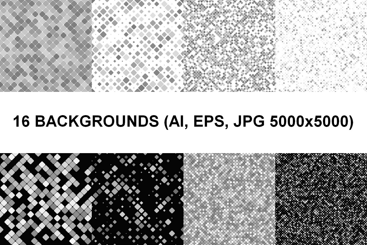 16 Seamless Square Backgrounds AI, EPS, JPG 5000x5000 example image 1