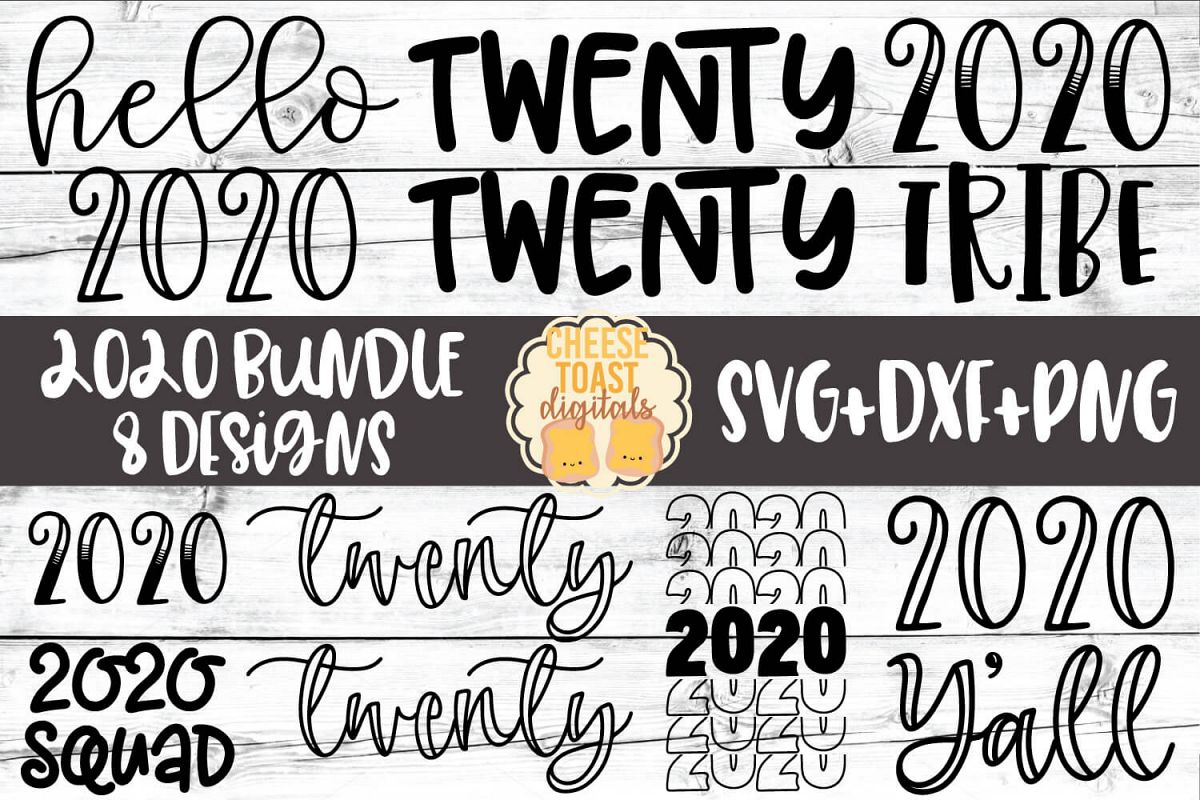 2020 Bundle - New Year SVG PNG DXF Cut Files example image 1