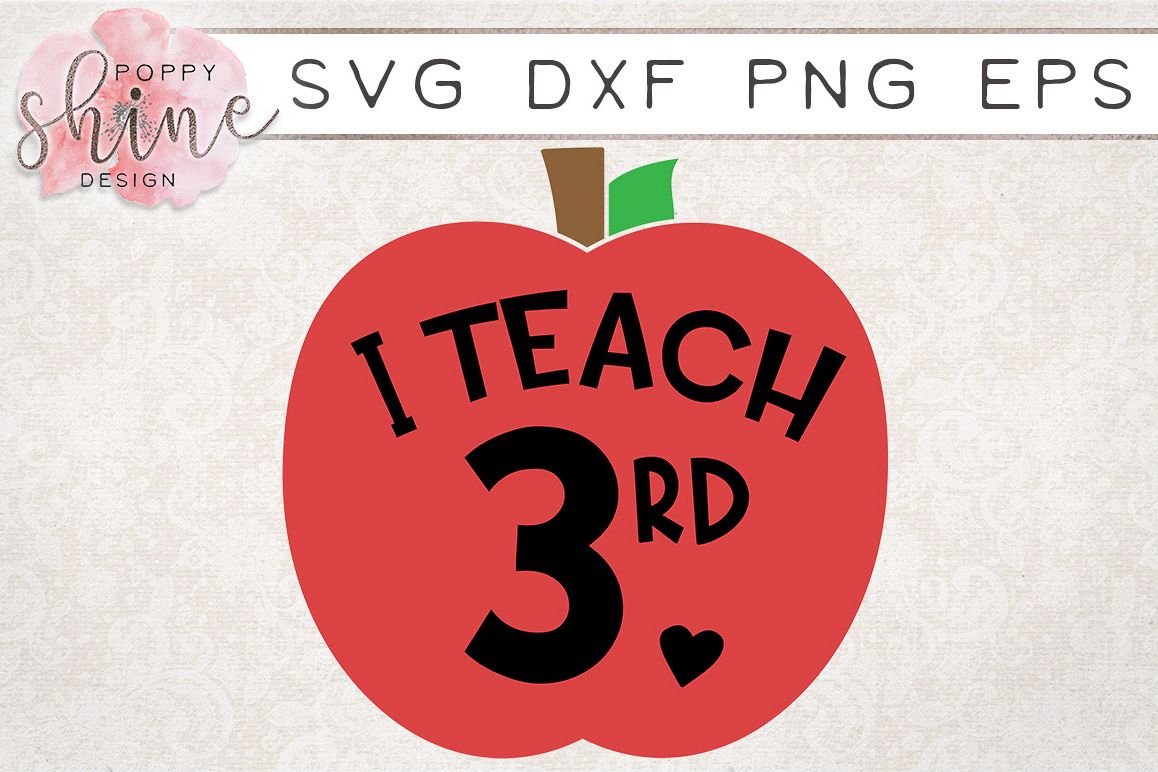 I Teach 3rd SVG PNG EPS DXF Cutting Files example image 1