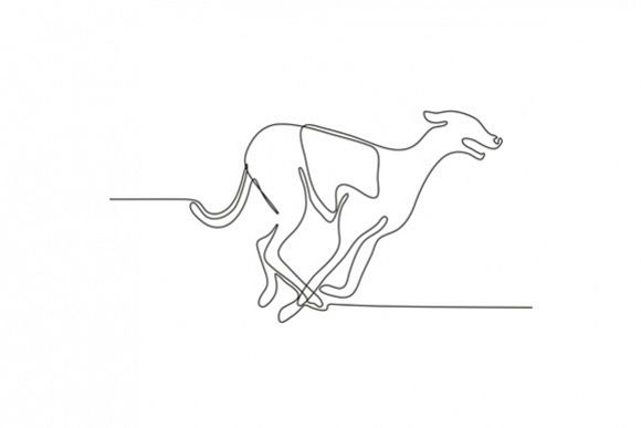 Greyhound Racing Continuous Line example image 1