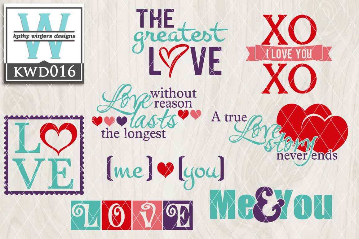 Valentines Cutting File KWD016 example image 1