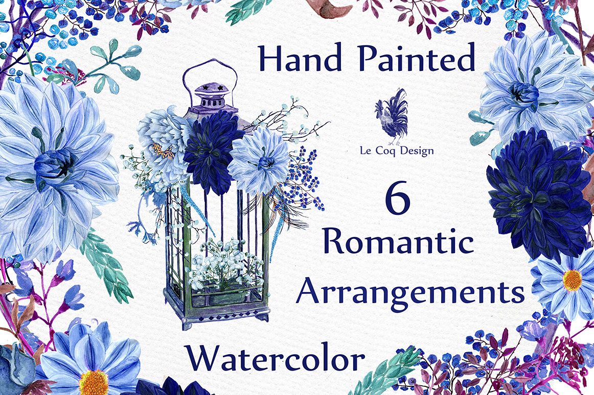 Watercolor floral clipart example image 1