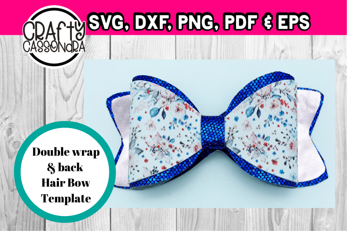 Double back and wrap hair bow svg file example image 1