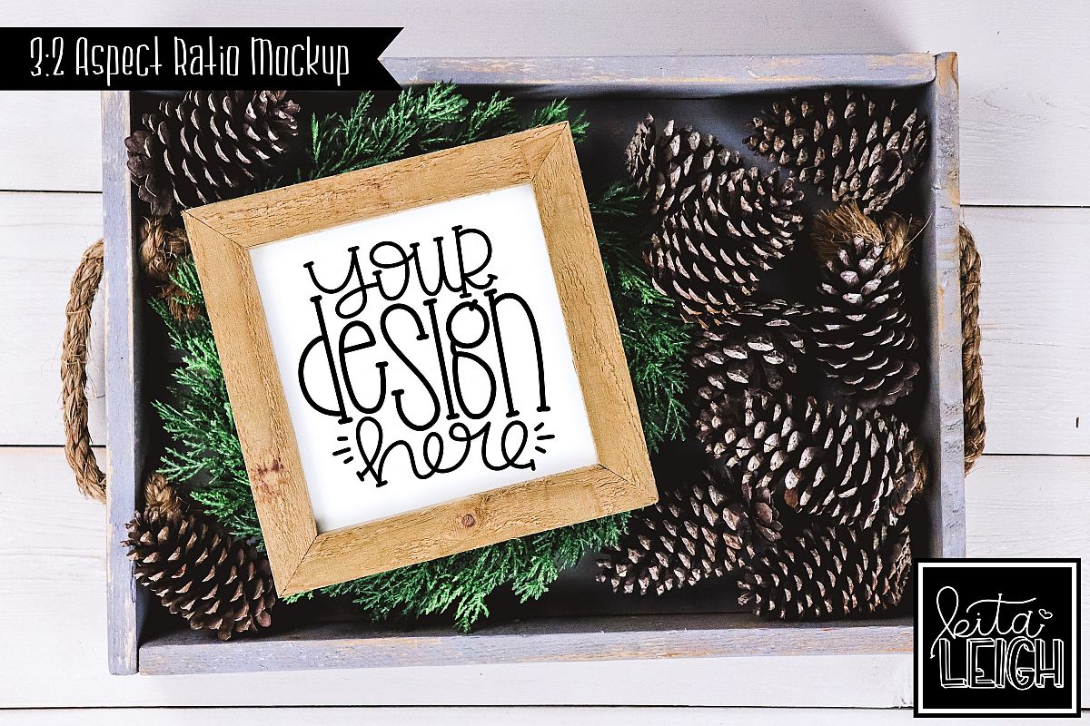 Square Sign Fall and Christmas Mockup example image 1