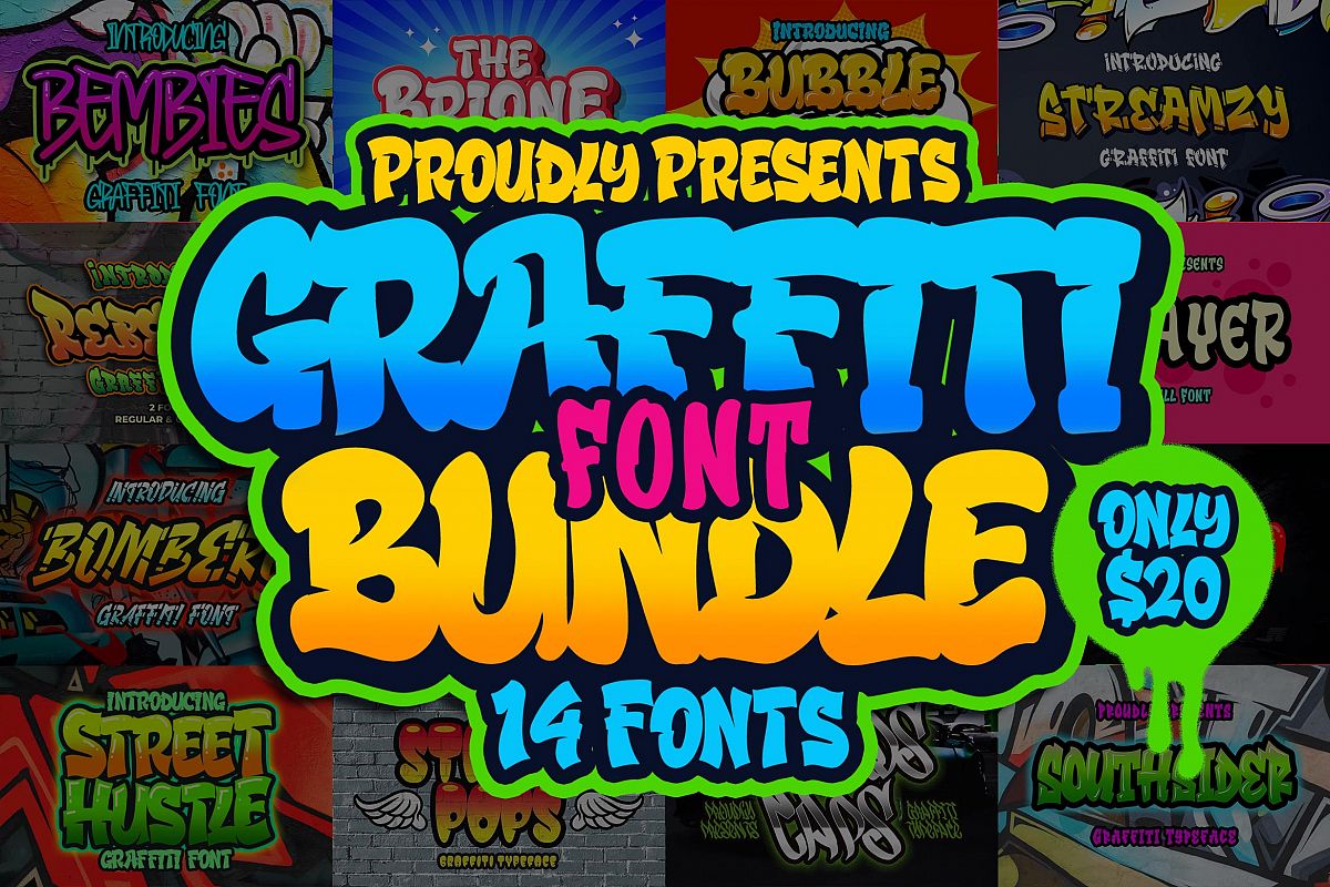 Graffiti Font Bundle example image 1