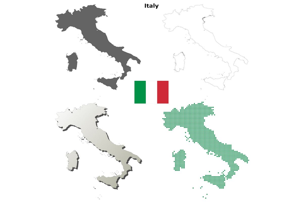 New Sketch Italy Map Drawing for Adult