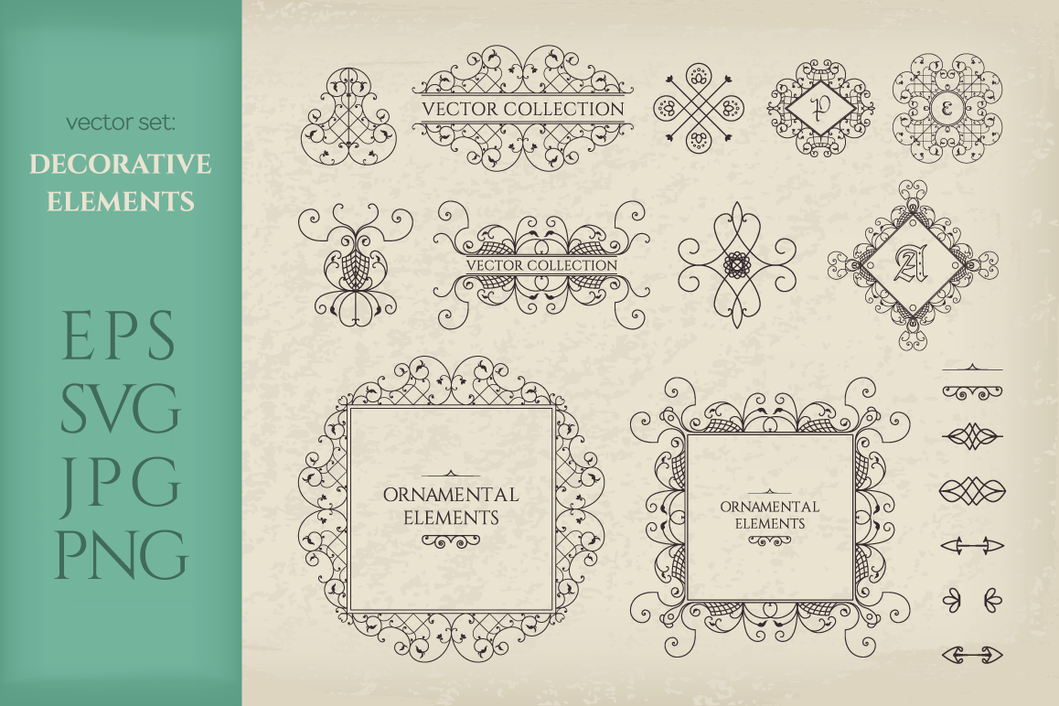 Vector Set of Page Decorations SVG EPS PNG JPG example image 1