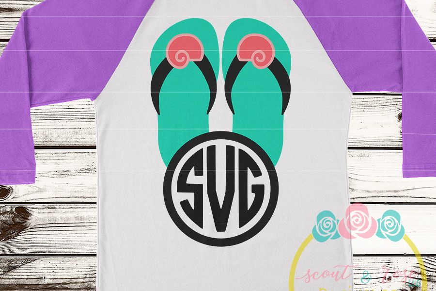 Seashell Flip Flip Monogram Frame SVG DXF PNG example image 1