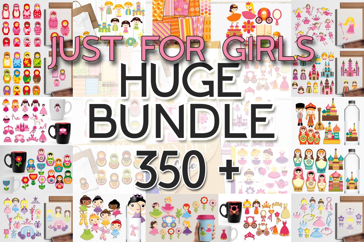 Just For Girls Clip Art Illustrations Huge Bundle
