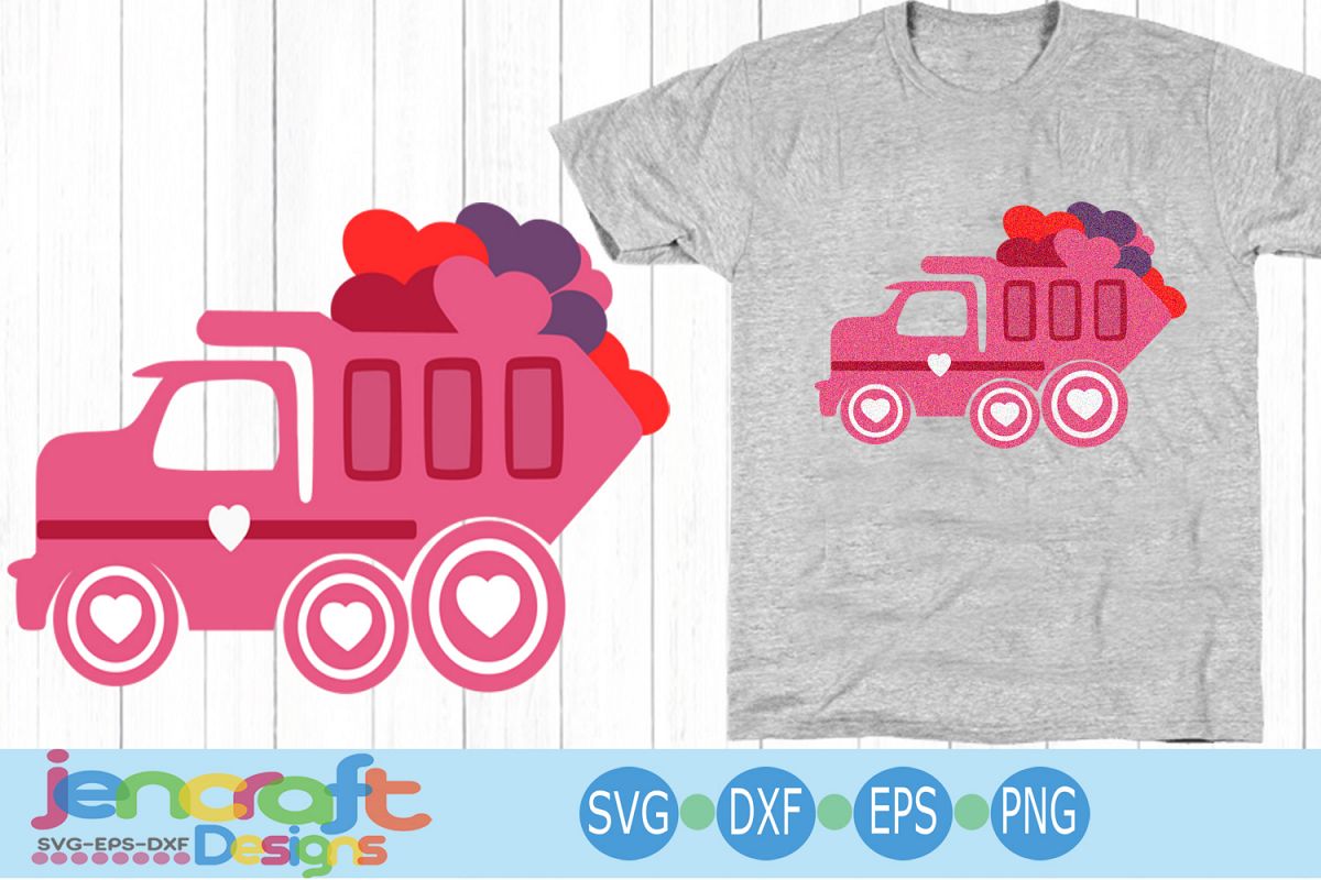 Download Valentines Day SVG - Dump Truck Heart svg Truck svg file Des