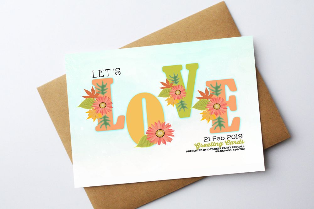 Love Valentine Card Template example image 1