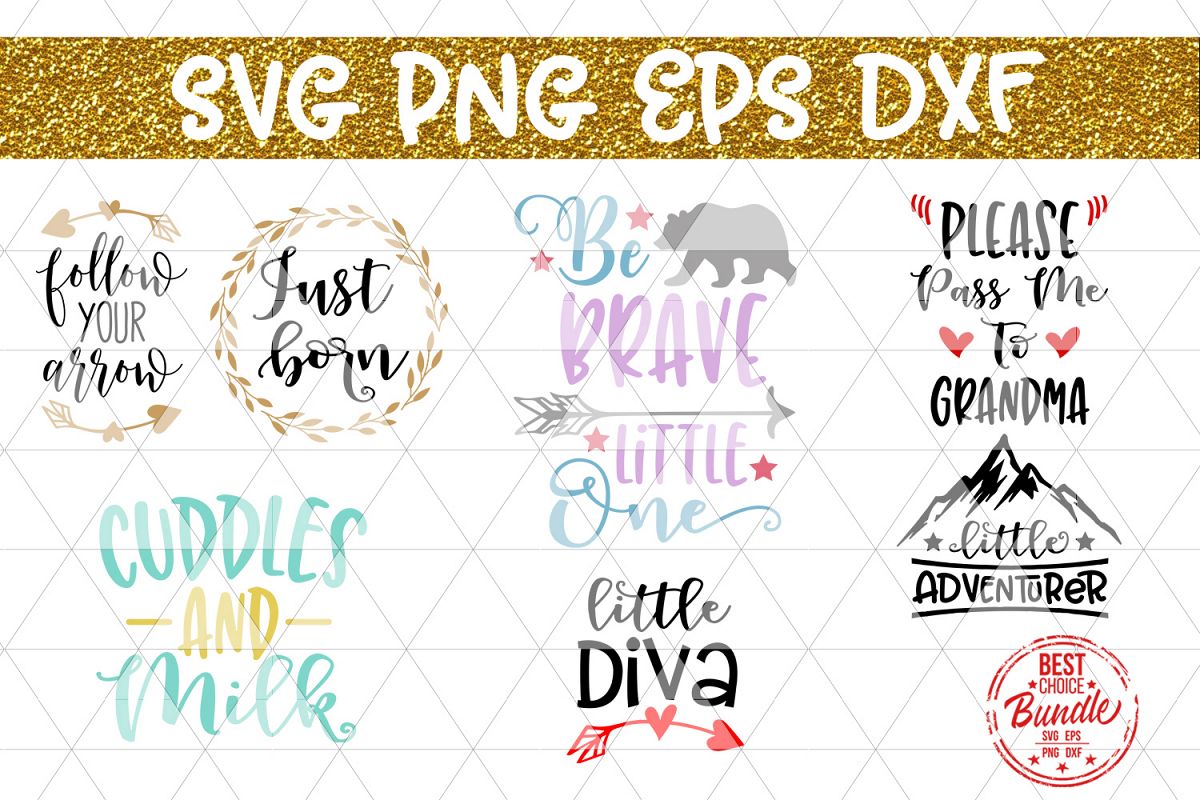 Download Cute Baby Bundle SVG Cut File, Newborn SVG, EPS, PNG, DXF