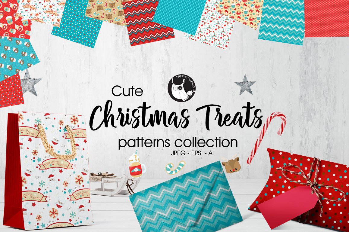 CHRISTMAS-TREATS , digital papers example image 1