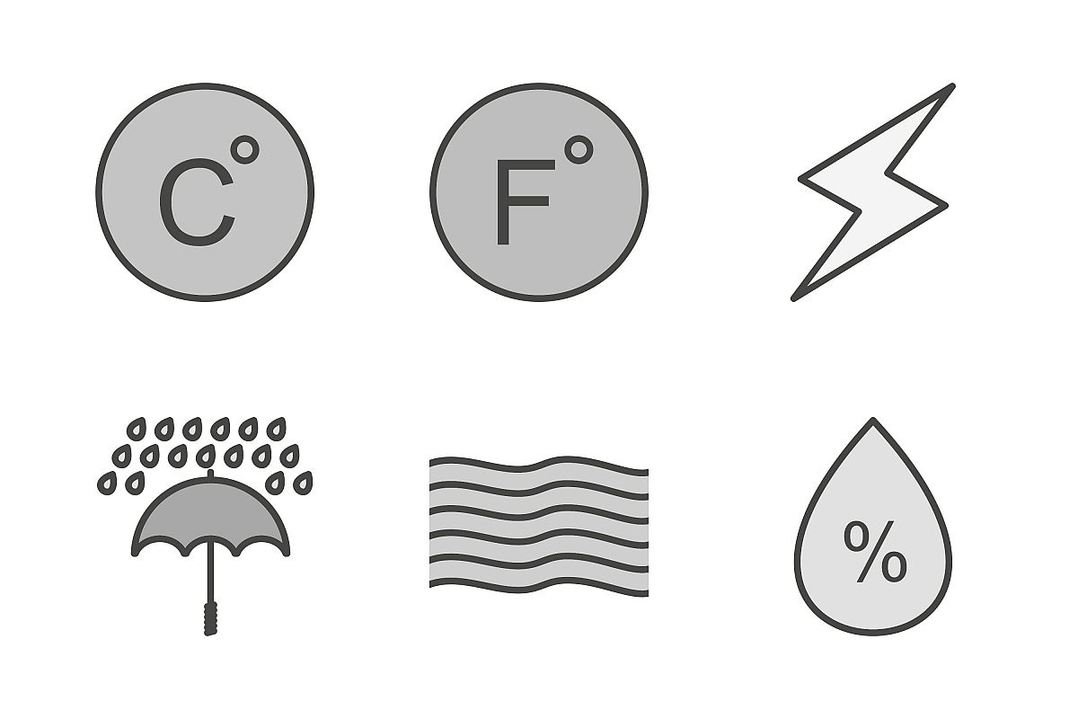 Set Of Weather And Season Icons example image 1
