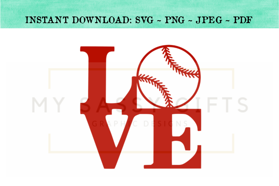 Love With Baseball SVG example image 1