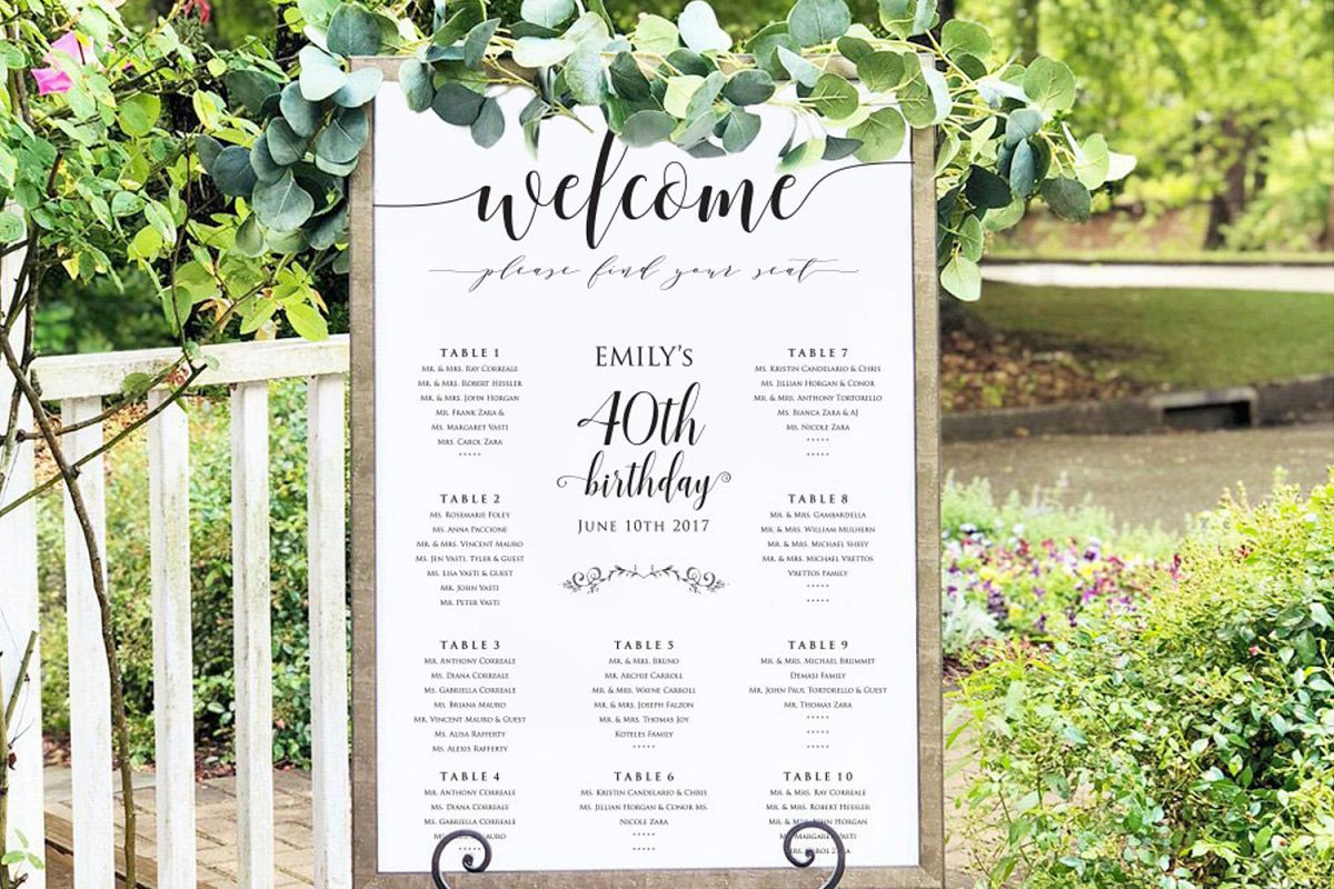 Wedding Seating Chart Examples