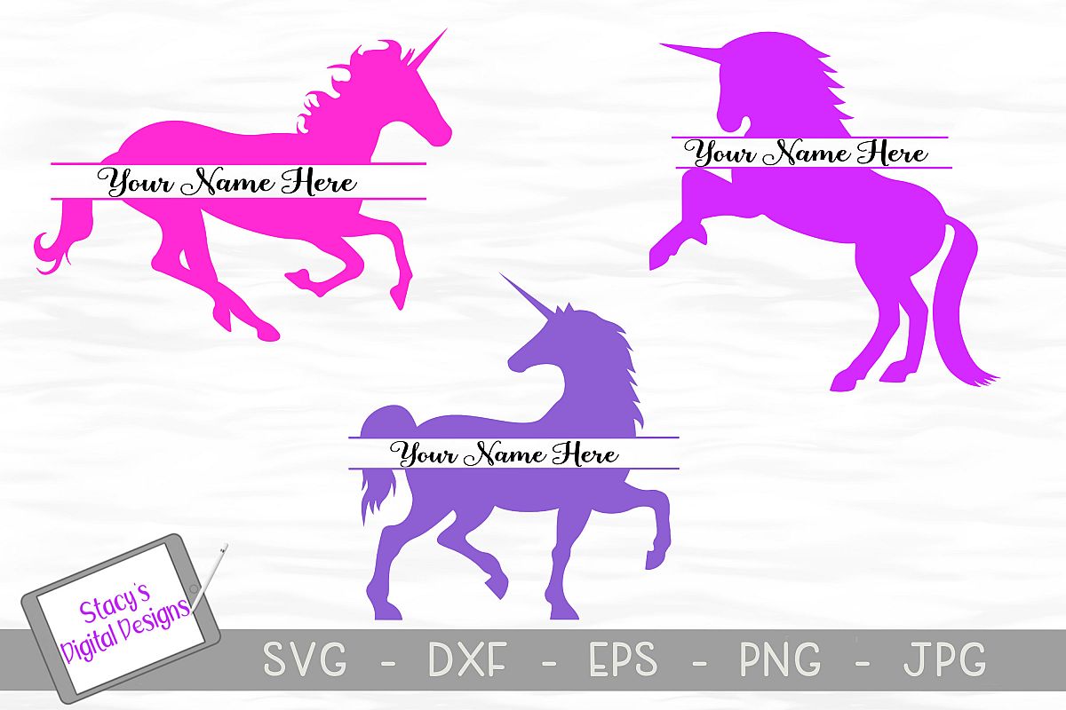 Download Unicorn Split Monogram SVG bundle - 3 unicorn designs