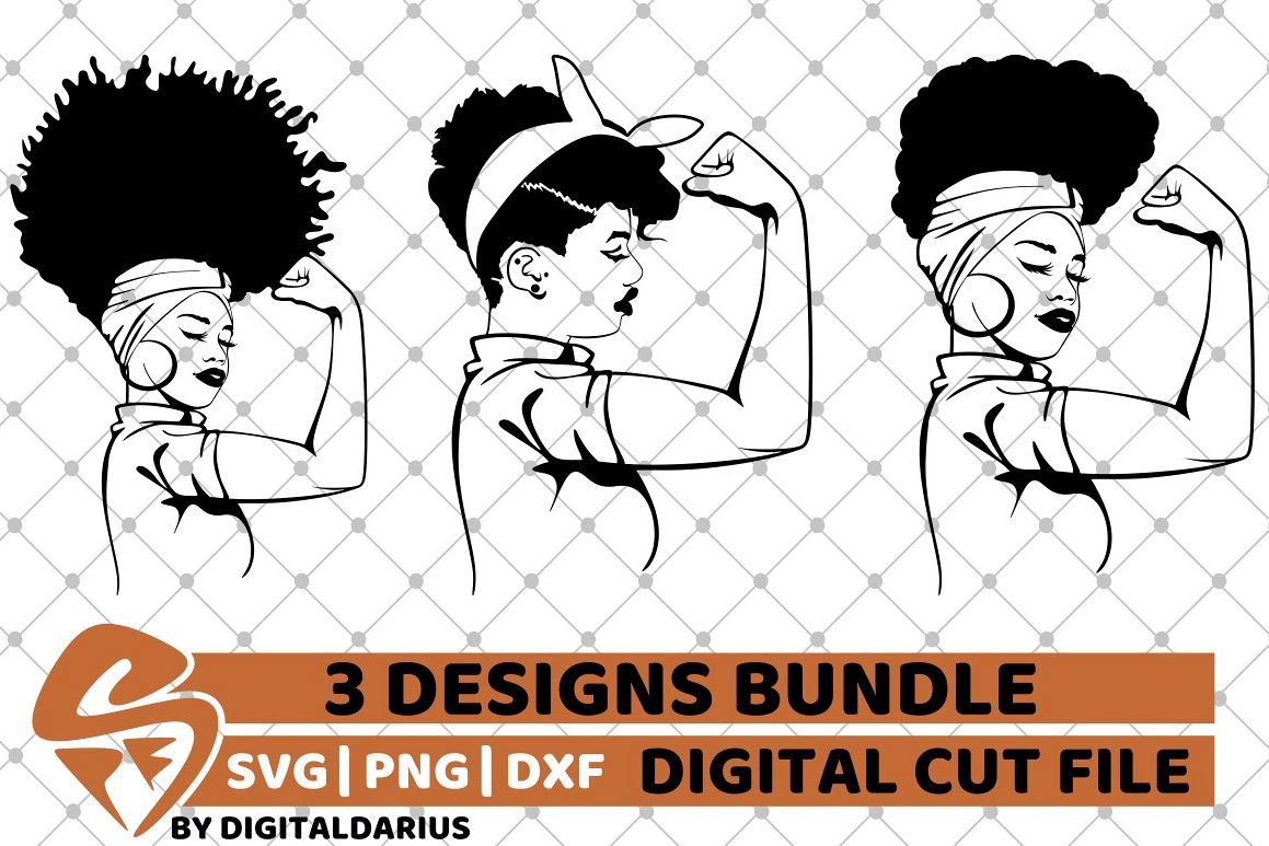 Download 3x Amazing Strong Woman Bundle svg, Bandana svg, Girl Power