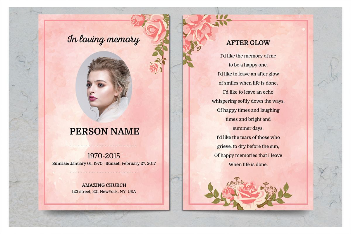 rose gold prayer card template prayer card template
