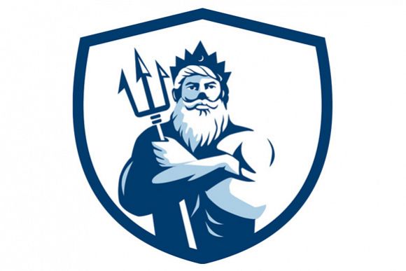 Triton Trident Arms Crossed Crest Retro example image 1
