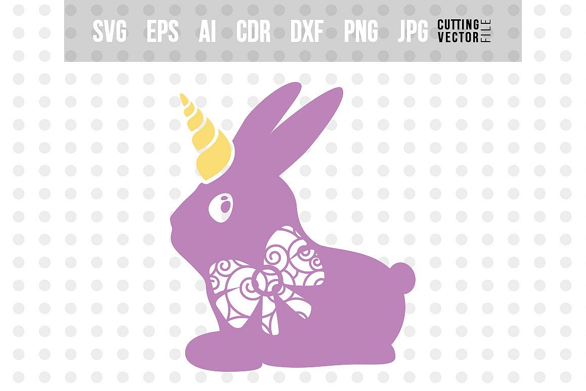 Bunny Unicorn SVG - File for Silhouette & Cricut example image 1