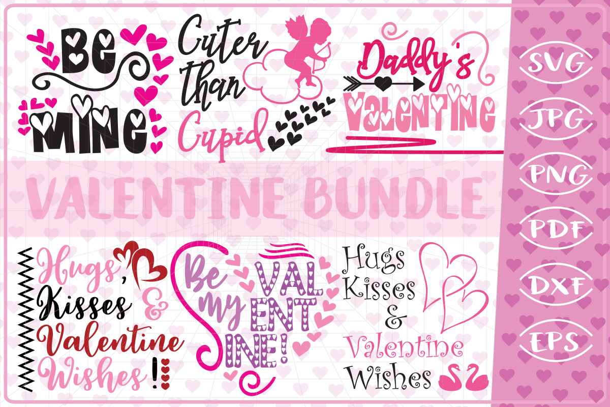 Download Valentine Bundle Of 6 Love Quotes Cutting Files Valentinesvg 185182 Svgs Design Bundles