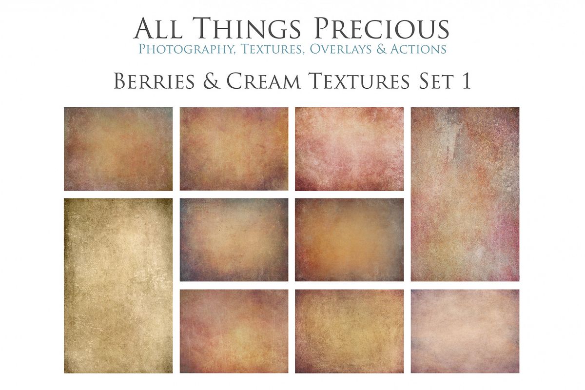 10 Fine Art BERRIES & CREAM Textures SET 1 example image 1