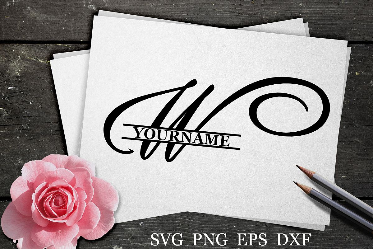 W Split monogram SVG Split letter svg Monogram font ...