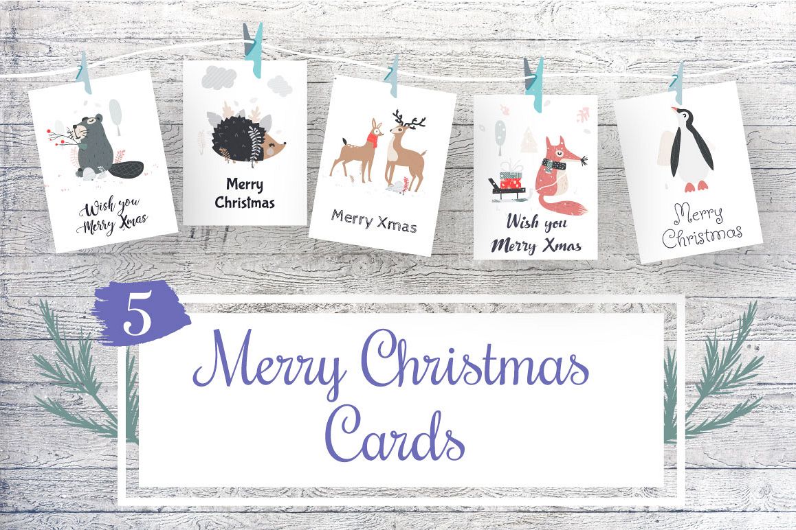5 Christmas Cards example image 1