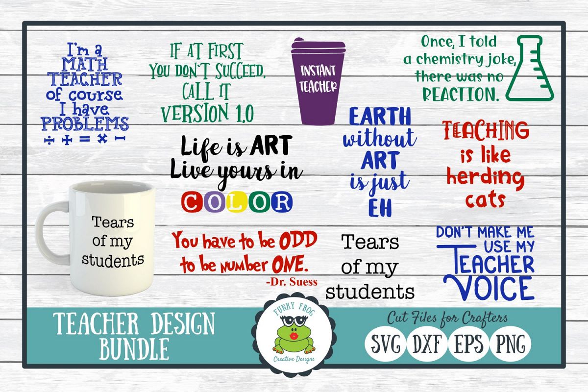 Teacher Designs Bundle- Teacher SVG Cut Files example image 1