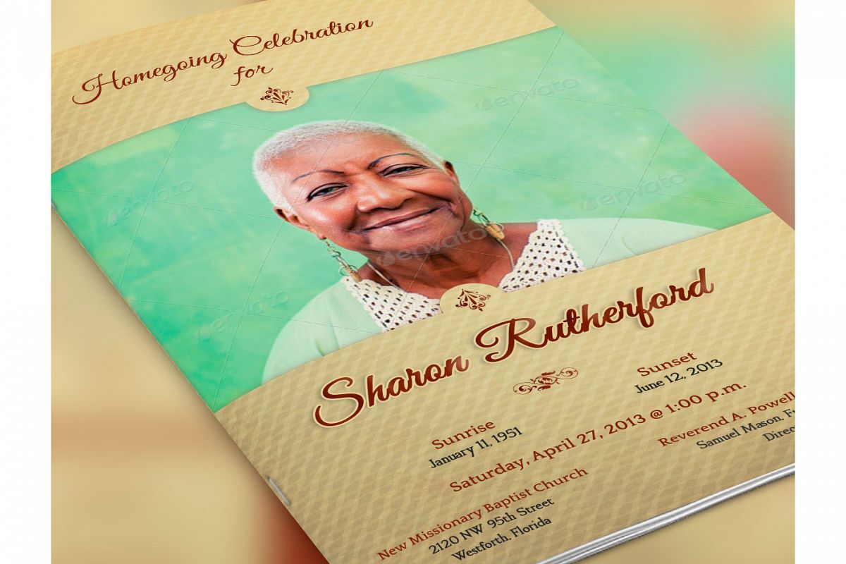 Home Going Funeral Program Template example image 1