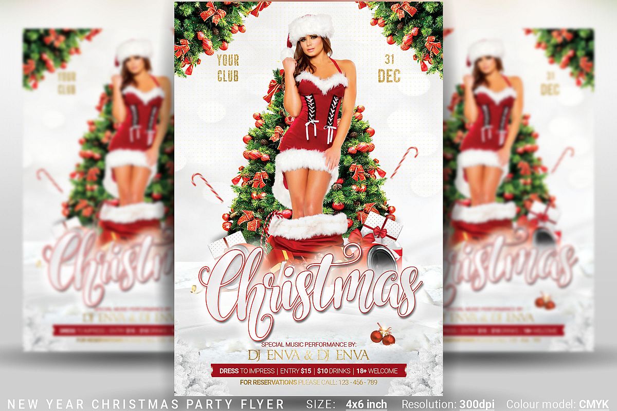 Christmas New Year Party Flyer example image 1