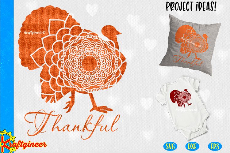 Mandala Turkey SVG | Single Line SVG |Foil Quill example image 1