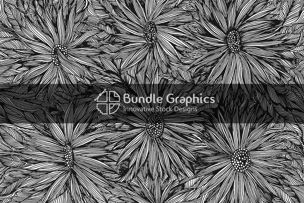 Creative Sunflowers - Handmade Ink Graphics Background example image 1