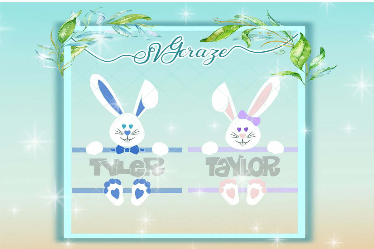 Easter Bunny Svg, Bunny SVG, Monogram SVG example image 1