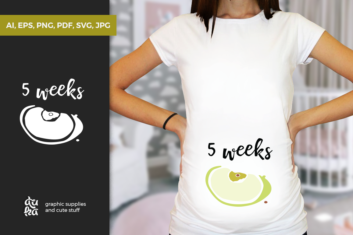 Pregnancy Week by Week SVG Cut Files - Apple Seed example image 1