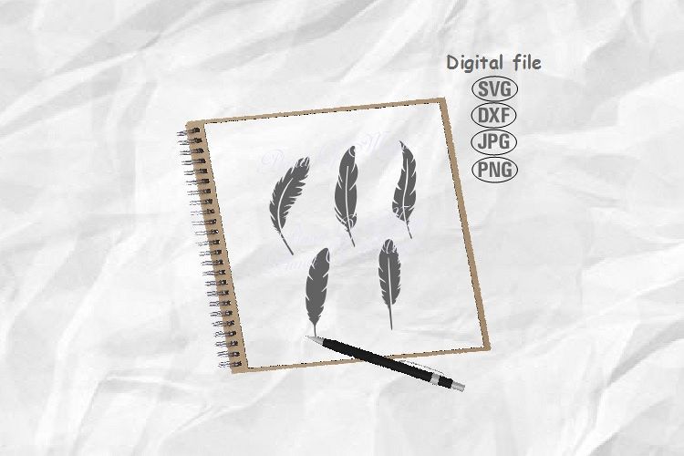 Feathers Svg, Feather Bundle Svg, Feather Png example image 1