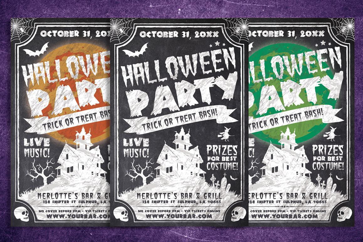 Chalk Halloween Flyer example image 1