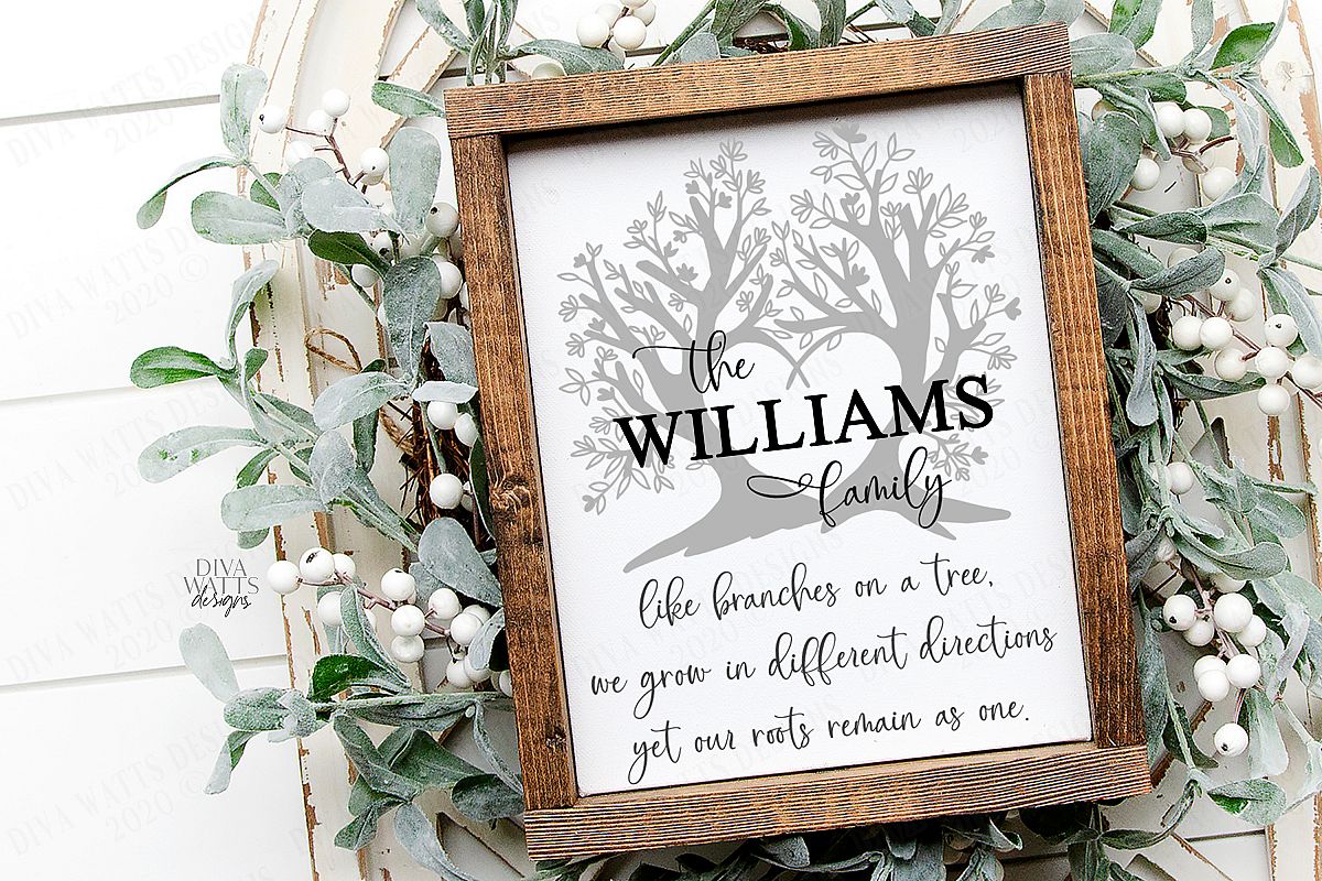 Like Branches On A Tree - Family Last Name Sign - SVG PNG