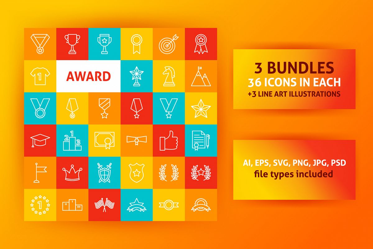 Award Line Art Icons example image 1