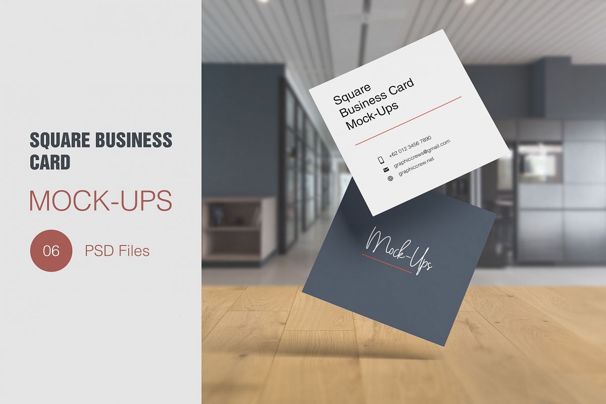 Square Business Card Mockup example image 1