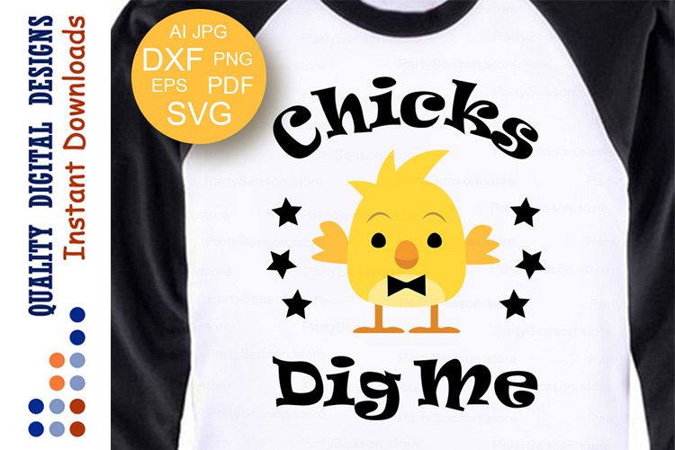 Chicks Dig Me SVG Easter T-shirt Design Easter svg example image 1