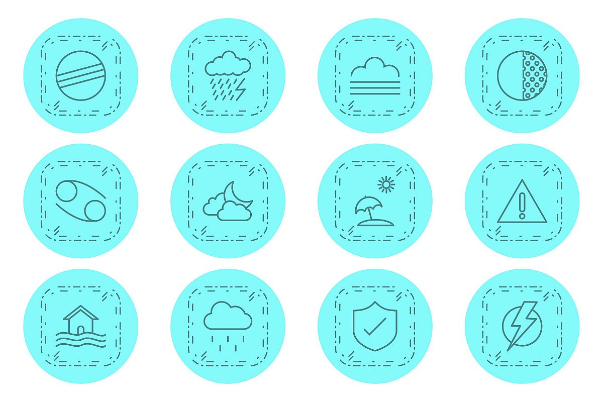 Set Of Weather And Season Icons example image 1