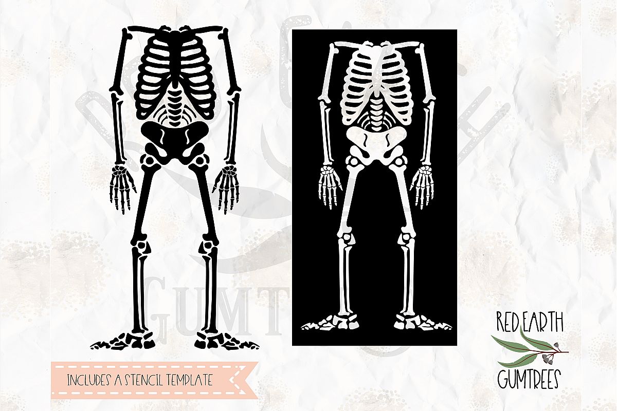 Download Halloween skeleton, skeleton stencil template in SVG,DXF,PNG