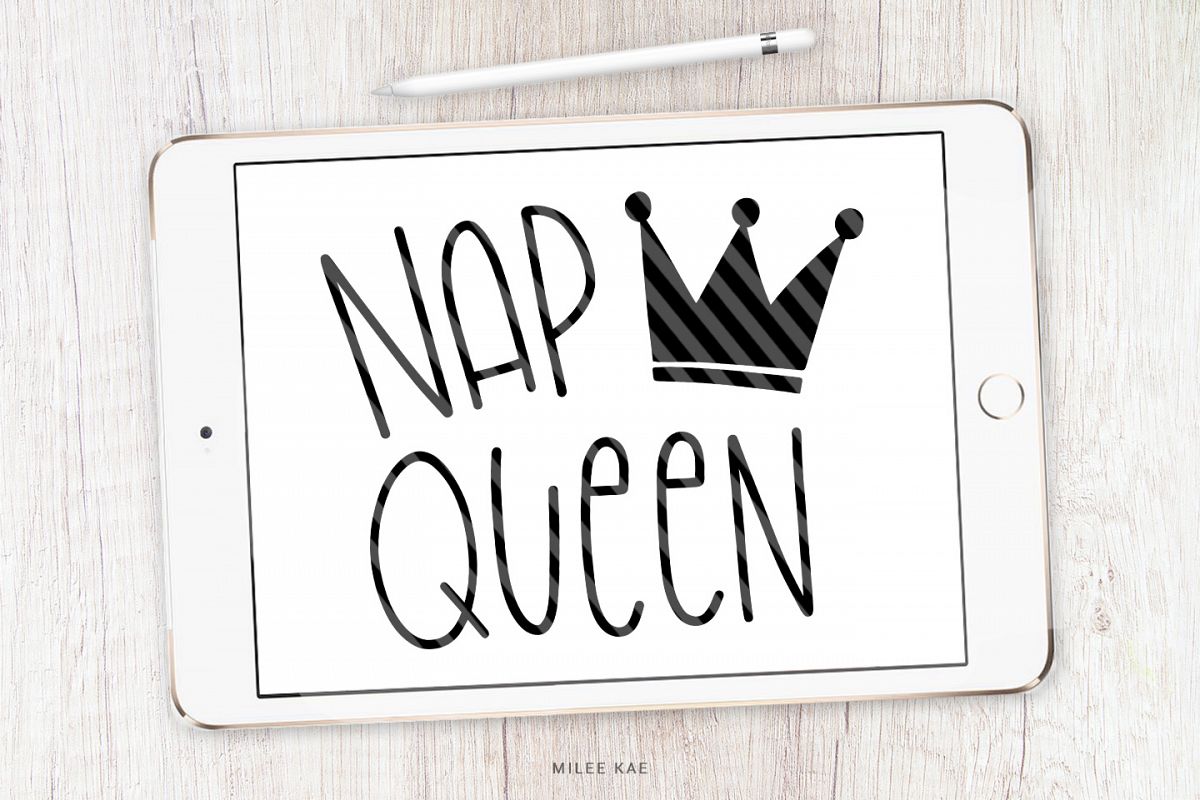 Nap Queen SVG, Cutting file, Decal example image 1