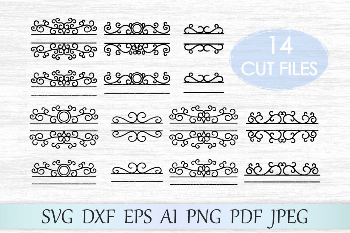 Mailbox monogram svg, Mailbox svg file, Mailbox frame svg, Monogram frame svg, Mailbox monogram cut file, Split frame svg, Divider svg example image 1